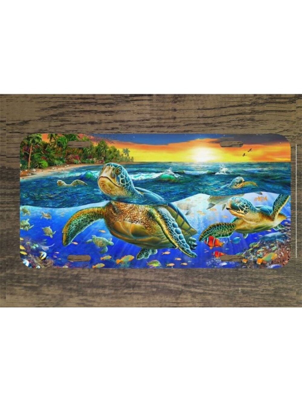 Sea Turtles Art 6x12 Custom Mountable Novelty License Plate